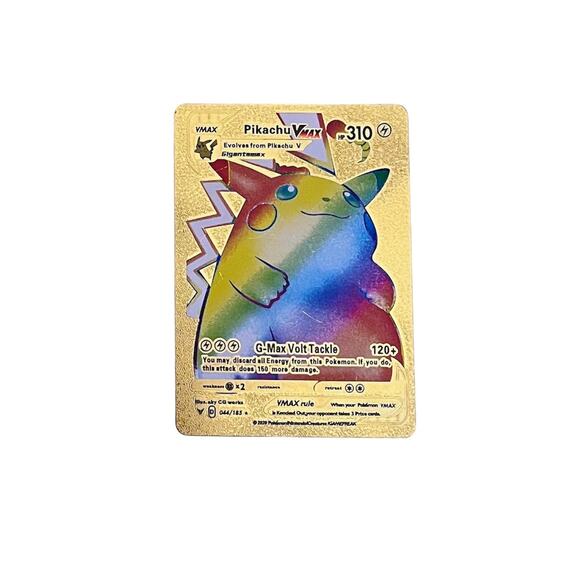 Pokemon Trading Card Pikachu Vmax Rainbow Gold Foil 2020 - Picture 1 of 5